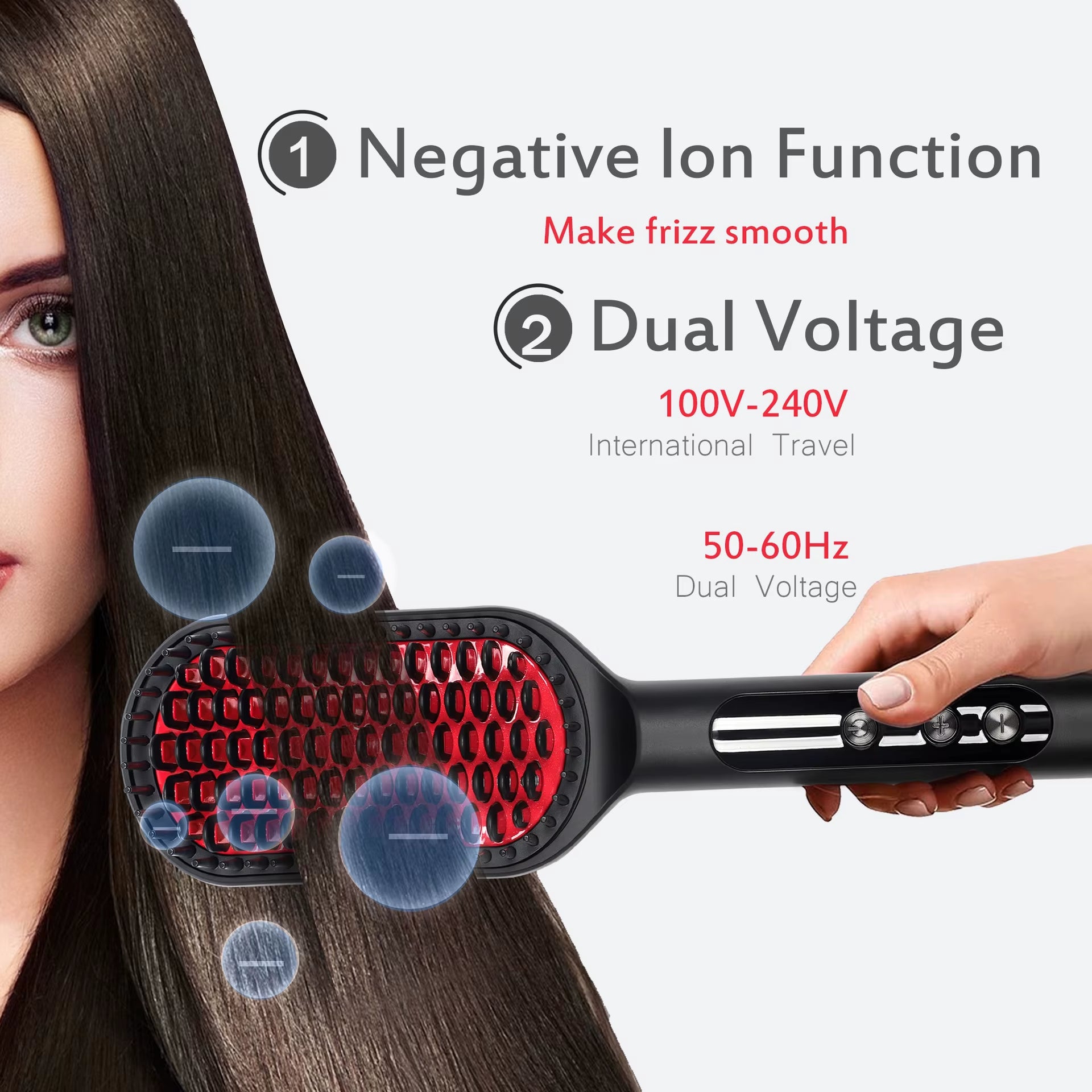 Wholesale Customised Hot Selling Styling Tools 2 in 1 Straightening Combs Electric Hair Brushes Comb Hair Straightener Brush